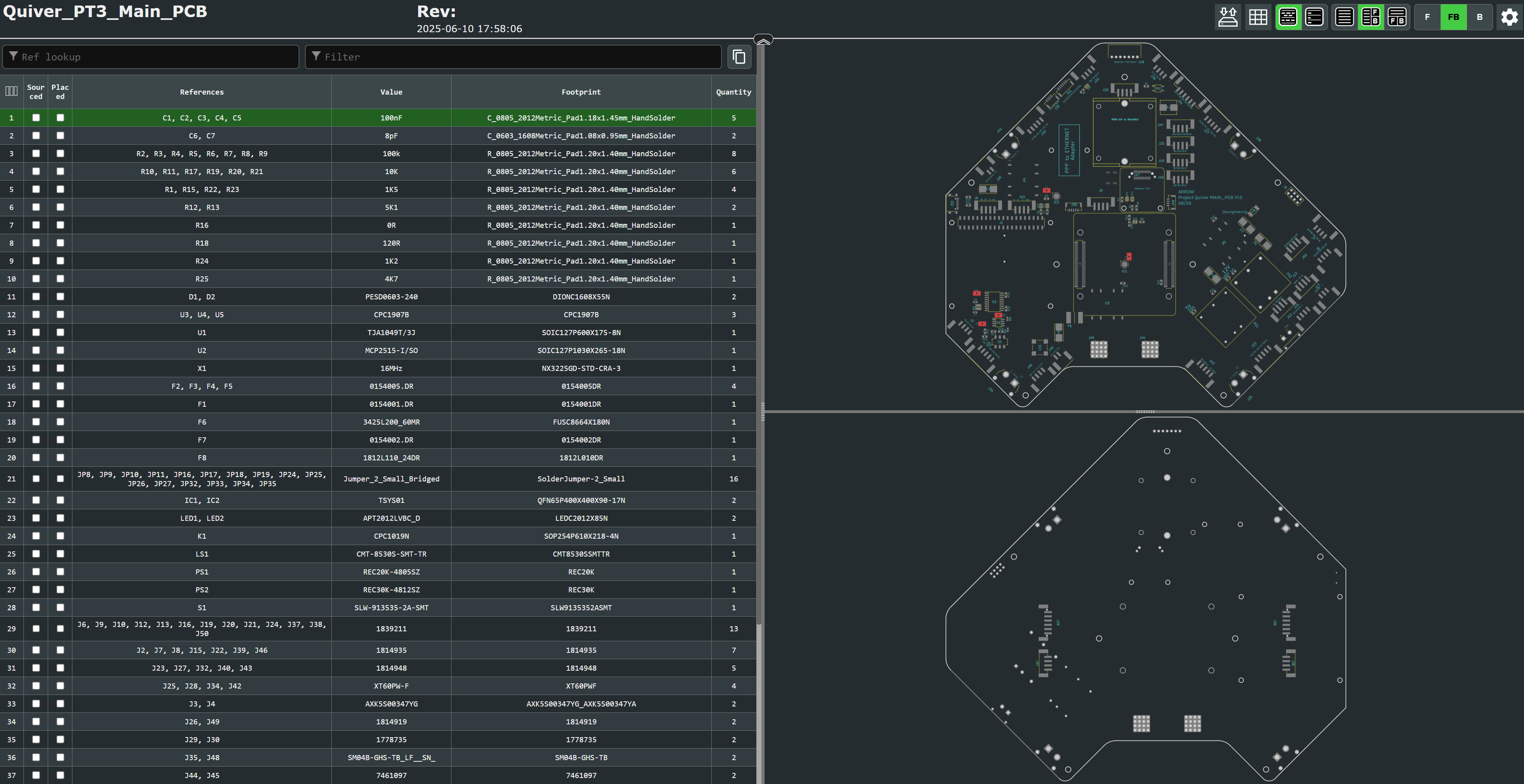 Interactive BOM screenshot