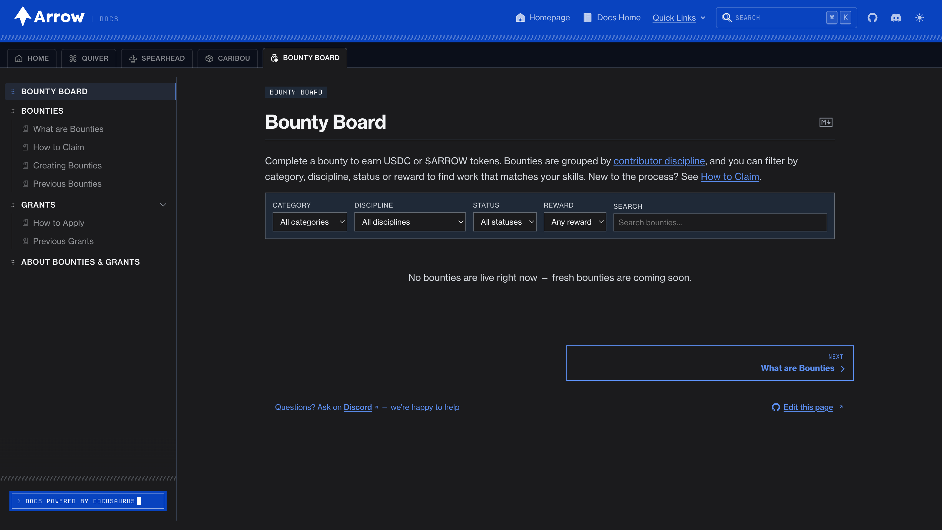 The bounty board