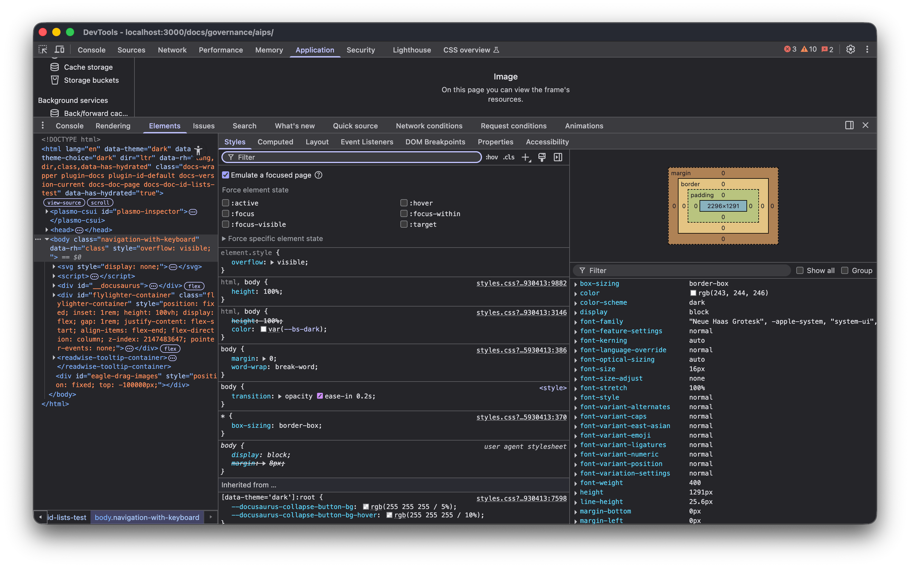 DevTools Elements panel