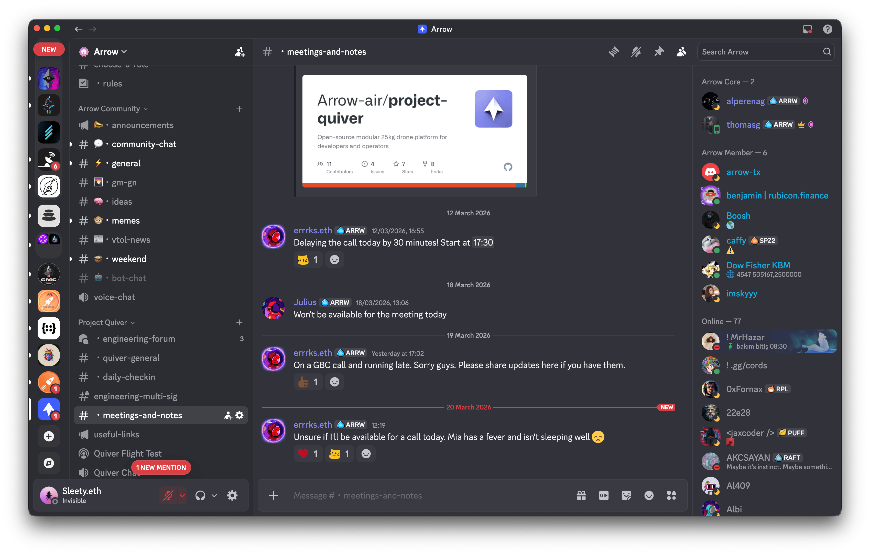 Arrow Discord server